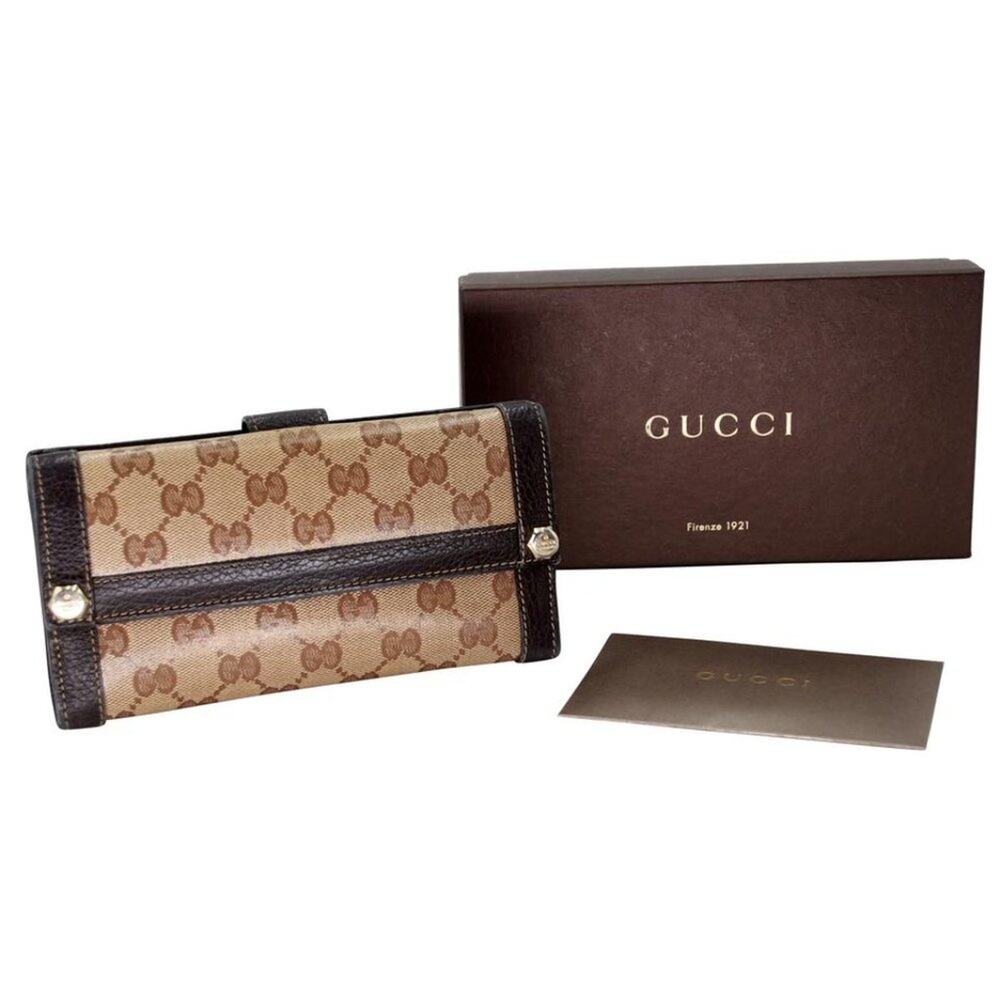 Gucci Studded Large Canvas Monogram Glaze Wallet GG-0922P-0004